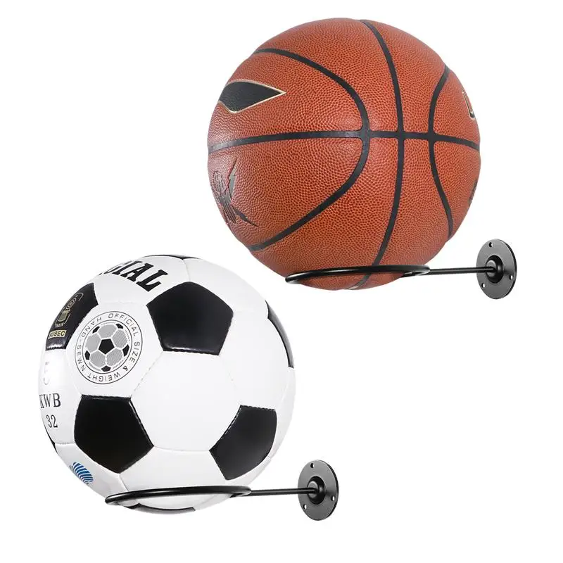 2GAB piestiprināt pie Sienas, Bumbu Turētāji griežami, Lai Basketbols futbols Futbols Volejbols Izmantot Bumbu Bumbu Display Rack (Melns)