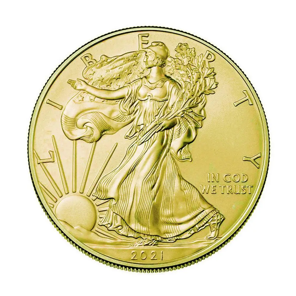 2020 2021 Amerikāņu Brīvības Statuja Ērglis Monētas Zelta Sudraba Pārklājumu Piemiņas Monētu 40mm X 3mm Kolekcija Dāvanu Mājas Apdare
