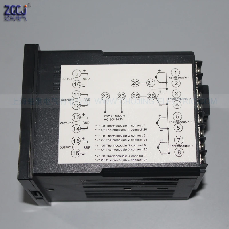 Multifuncion 4 veidi, temperatūras regulators pasākums, kas vairāku punkti 4 kanālu ciparu termostats var savienot ar 4 sensoriem