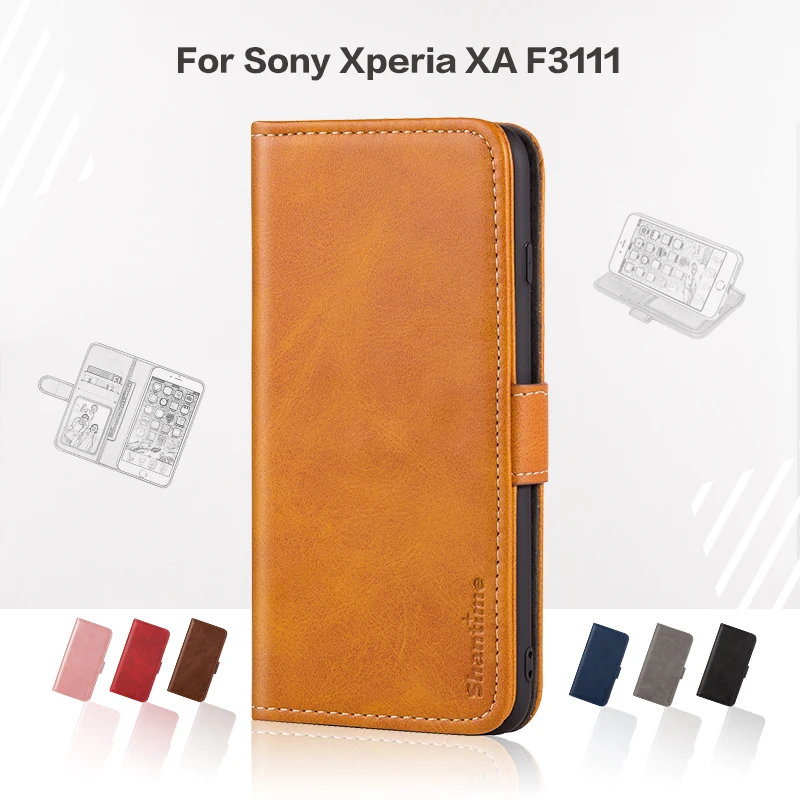 Pārsegu Sony Xperia XA F3111 Biznesa Luksusa Ādas Ar Magnētu Seifa Lieta Sony Xperia XA F3111 Tālruņa Vāciņu