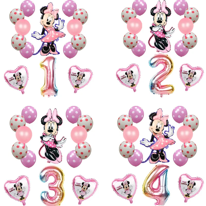 Disney Minnie Folija Baloni Uzstādīt Mickey Mouse 32inch Numuru Baloni Dzimšanas dienas svinības Rotājumi Baby Duša, Bērnu Rotaļu Gaisa Globos