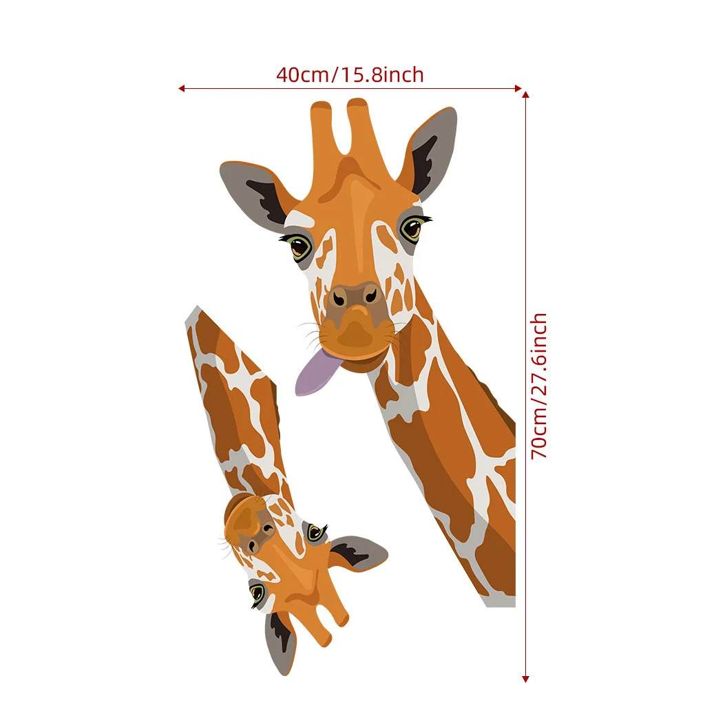 2 Žirafes DIY Uzlīmes Creative Kreiso un Labo Roku uz Sienas Dzīvojamās Istabas, Guļamistabas Bērnu Istaba Funny Mākslas Uzlīme