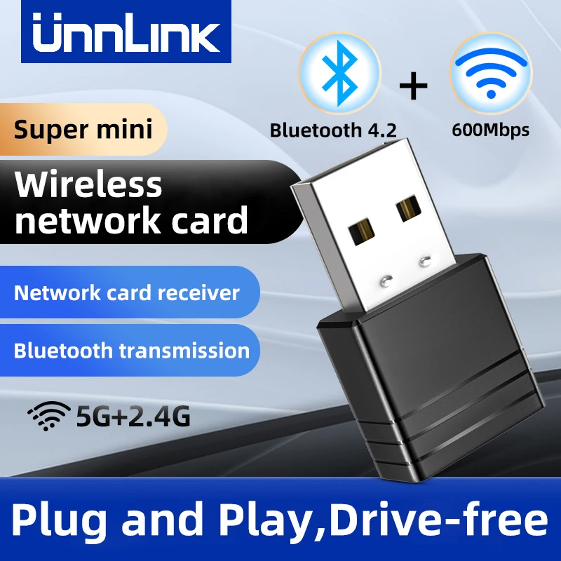 Bezvadu Wifi Adapteri 600Mbps 5G&2.4 G USB 2.0 Drive-free Bluetooth 4.2 Tīkla Karte Hotspot Uztvērēju Desktop, Klēpjdatoru Windows
