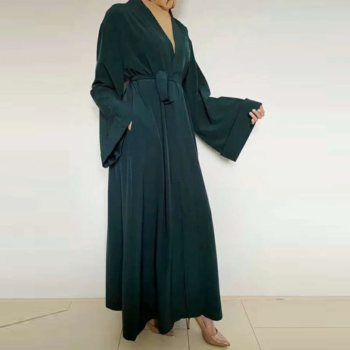 Abaye Dubaija Turku Musulmaņu Modes Kleita Kaftan Islāma Kleitu Āfrikas Maxi Kleita Sieviete Vestido Musulman De Režīmā