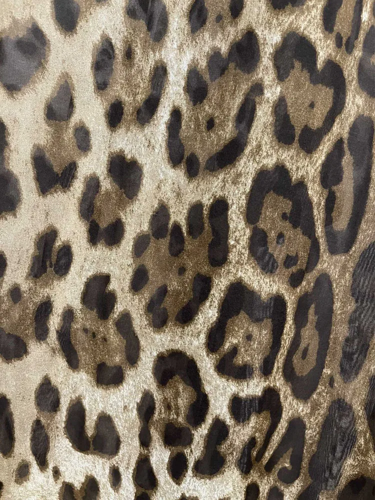Zīda 2021. Gadam Pavasara Vasaras Sieviešu Krekls Modes Skrejceļa Leopards Drukāt Zīda Kreklu, tauriņu Brīvs Un Universāls Elegants Tops