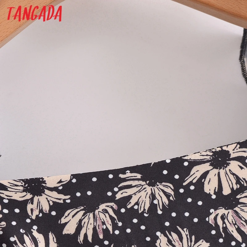 Tangada 2021. gada Vasarā Sievietēm Drukāt franču Stila Kleita Puff Īsām Piedurknēm Dāmas Midi Kleitu Vestidos 3A150