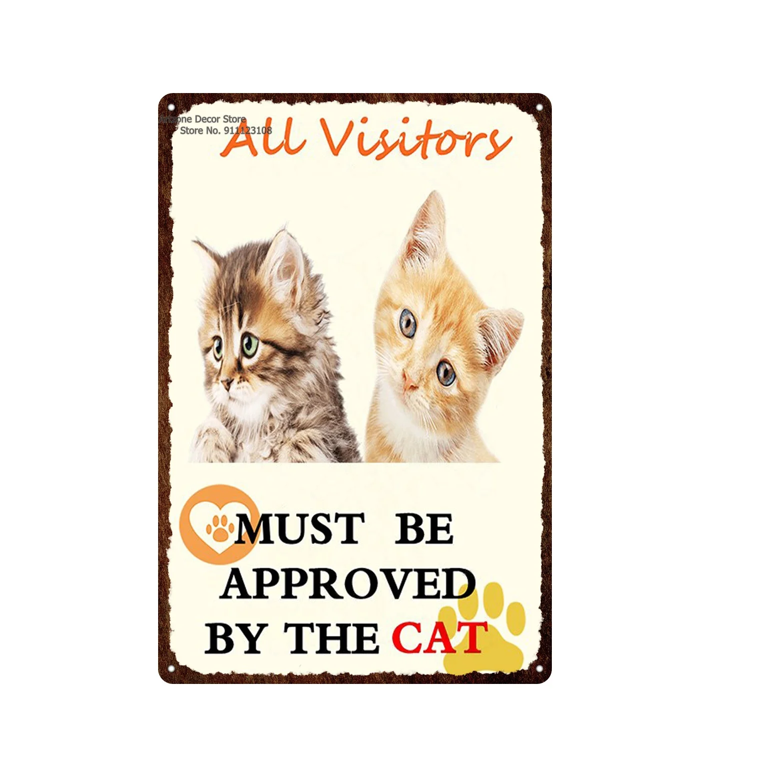 Visi Visitory Kaķis Nobružāts Metāla Skārda Pazīmes Plāksne Dzelzs Gleznu Plakātu Pazīmes Pet Shop Sienu Apdare Ģimenes Doorplate Mākslas Kaķi
