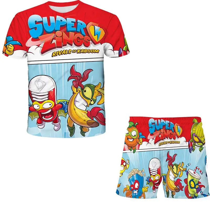 Modes 2021 Jauns Bērnu Zēniem Super Zings Sērija 4 T-krekls+šorti Drukāt Superzings Bērni, Meitenes Tērps Gadījuma Bērnu Komplekti bērnu augšu