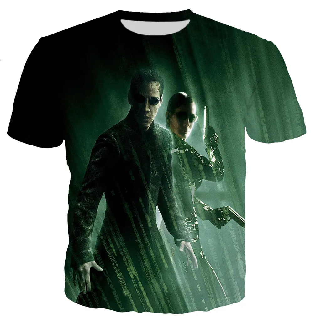 Ir 2021. Karstā Pārdošanas Klasisko Filmu Matrix 3d Iespiests T-krekls Unisex Vasaras Modes Gadījuma Īsām Piedurknēm Apaļu Kakla Topi Harajuku