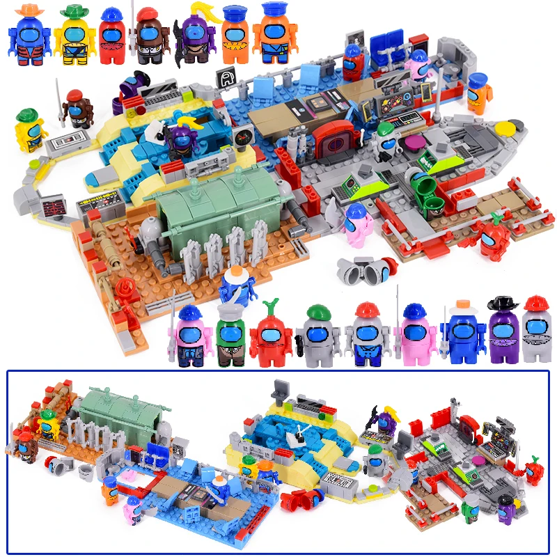 Amongs Spēle MUMS Star Space Svešzemju Karu Modeli, Celtniecības Bloki, Mini Lelles anime darbības Rādītāji Ķieģeļi Idear Radošo bērniem DIY Rotaļlietas