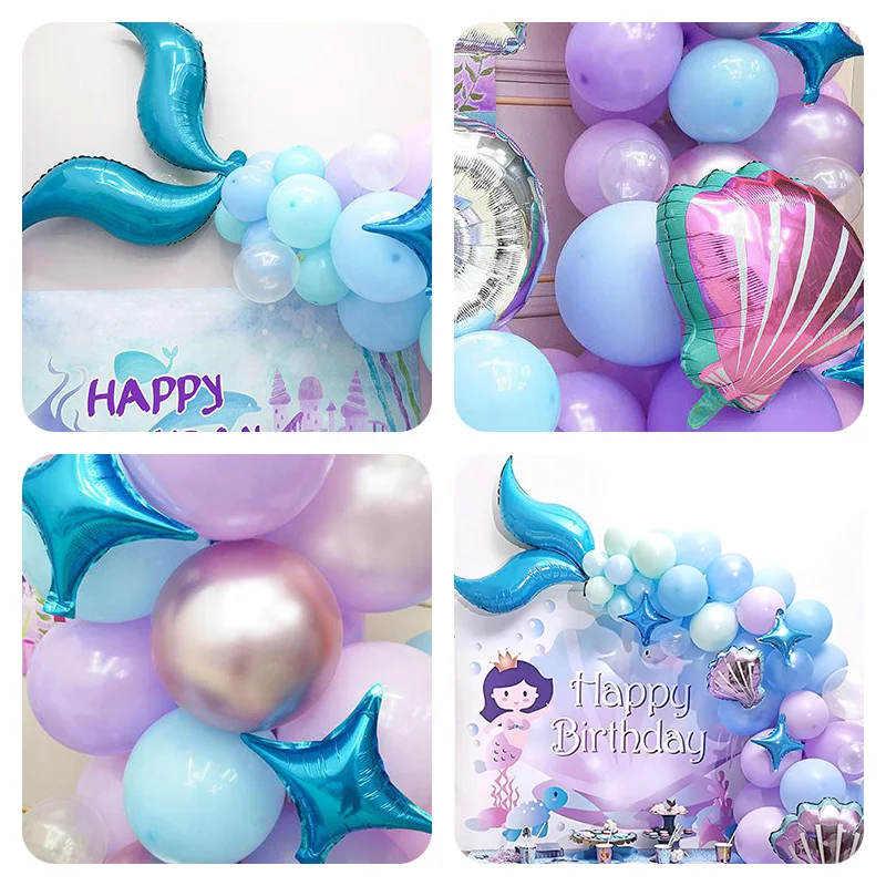 87PCS Nāru Astes Balonu DIY Konfeti Balonu Vainags Komplekts Arch Dzimšanas dienas Puse Rotājumi Piegādes Mazā Nāriņa Baloni