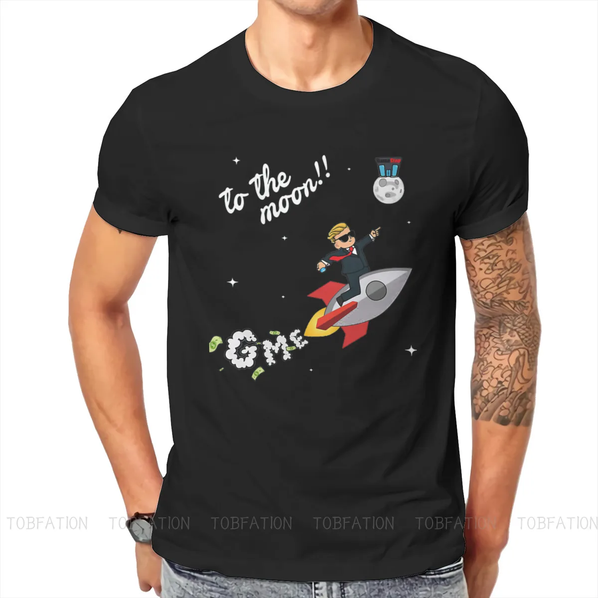 Uz Mēness Unikālo T Wallstreetbets WSB Mazulis GameStop Stonks Gadījuma Izmēri S-6XL T Krekls Karstā Pārdošanas T-krekls Vīriešiem Sievietēm