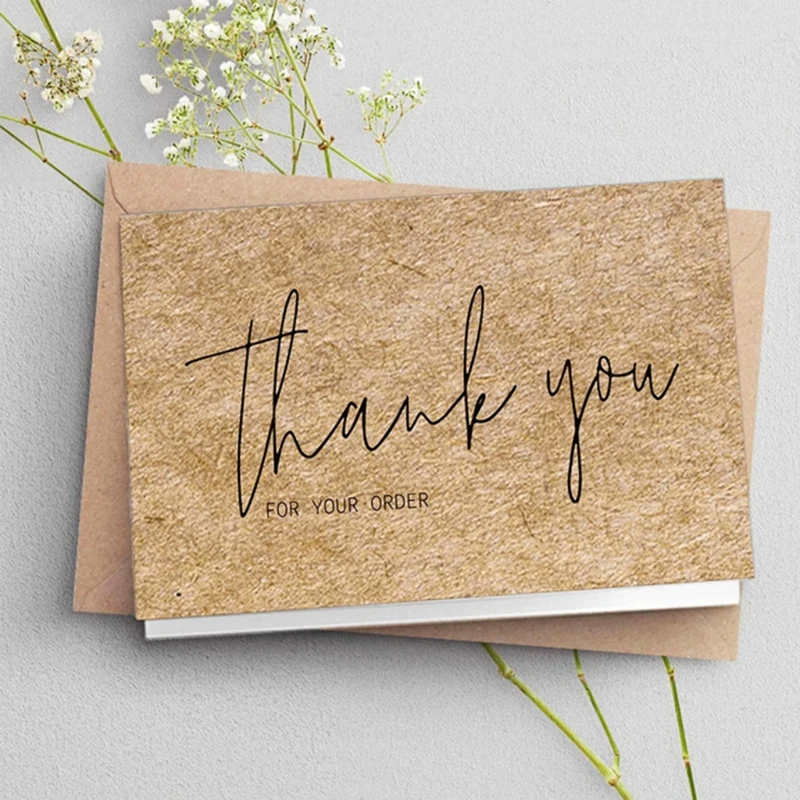 30pcs Dabas Kraft Papīra Kartēm Paldies, Jūsu Pasūtījums Paldies Apsveikuma Kartītes Atzinību Kartes Mazajiem uzņēmumiem