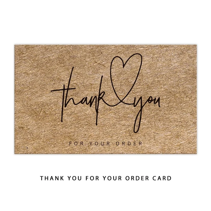 30 Dabas Kraft Papīra Kartēm Paldies, Jūsu Pasūtījums Karti Neliels Veikals Dāvanu Apdare Kartes Mazajiem Uzņēmumiem