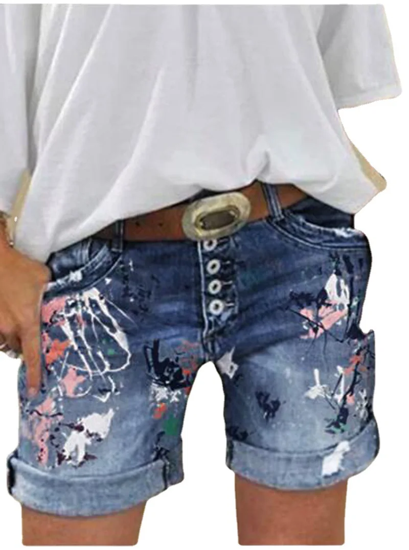 Ir 2021. vasarā jaunas džinsa bikses, mazgā iespiesti džinsi, sieviešu apģērbi
