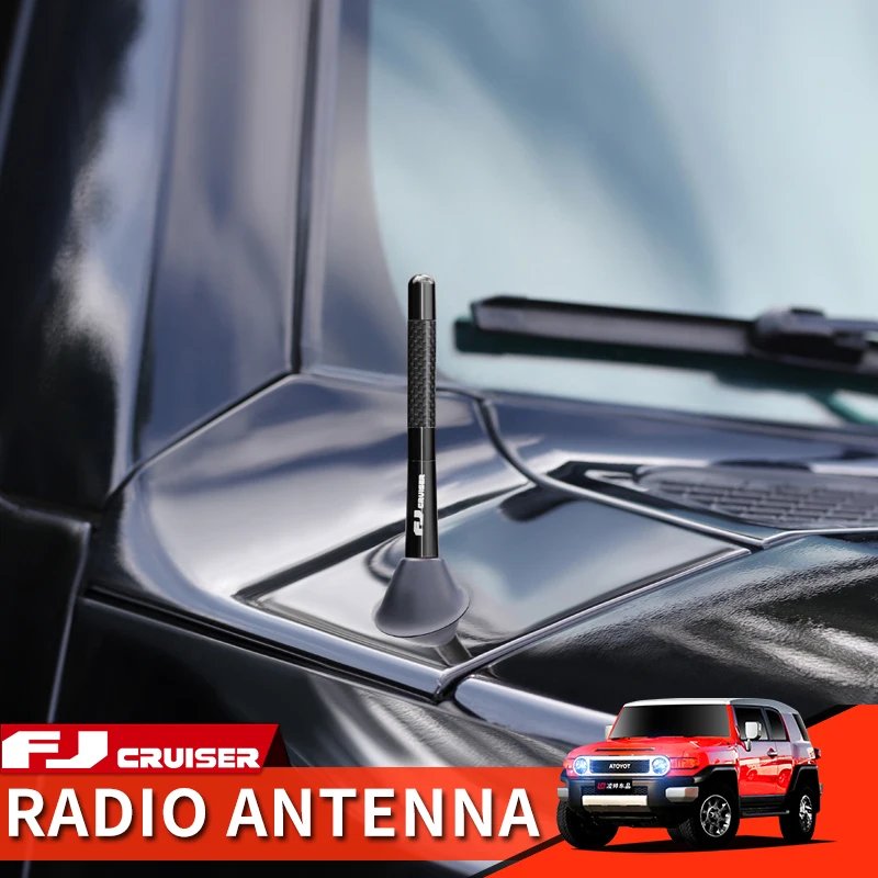 06-21 Gadā Toyota FJ Cruiser Piederumi Eksterjera Modifikāciju Alumīnija Sakausējuma, Oglekļa Šķiedras Radio Antenas Apdares