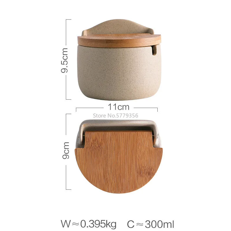Japāņu stila Pelēkā Keramikas Spice Burka Cukurs/sāls Jar Uzvalks Virtuves Uzglabāšanas Garšvielas Instruments, ar Vāku