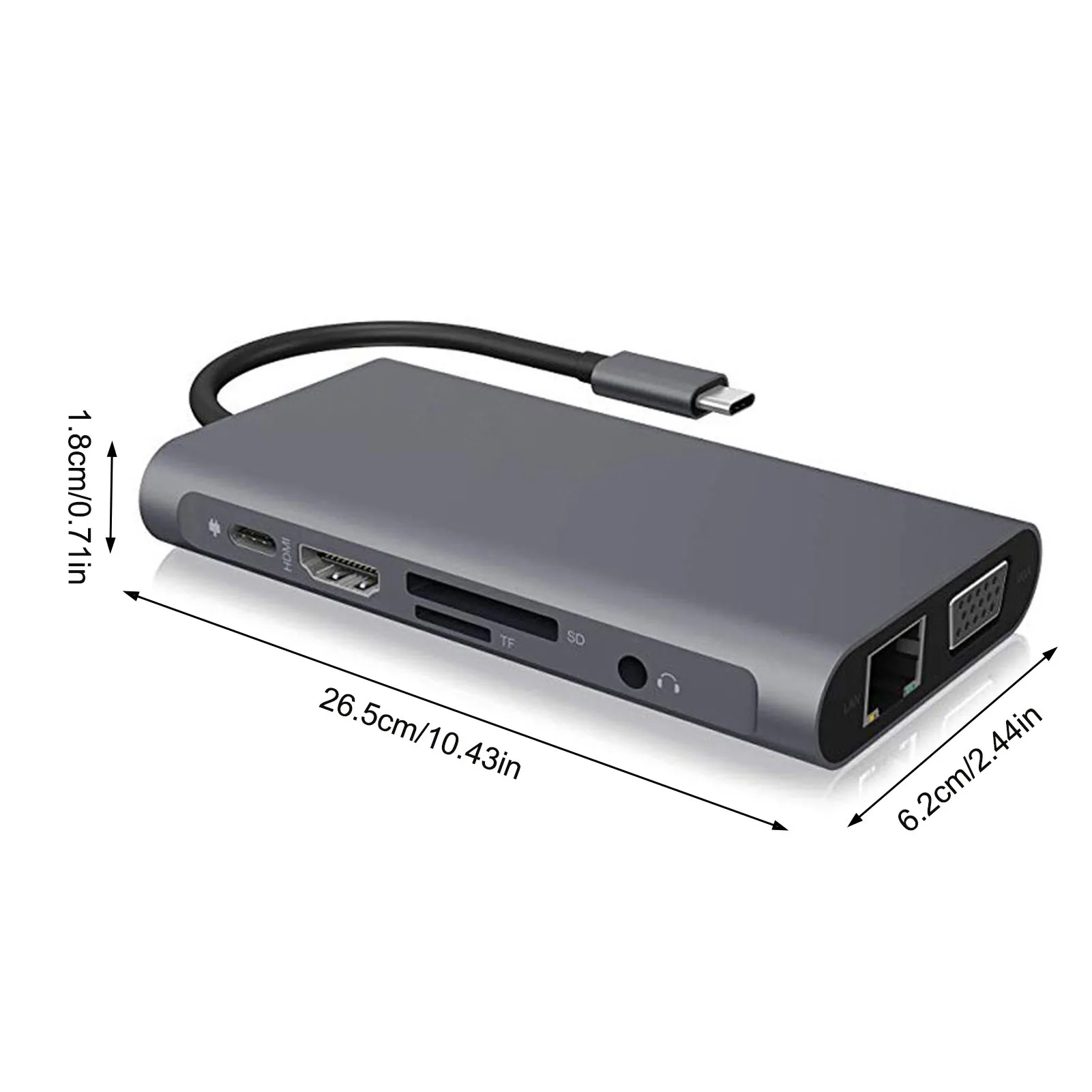 USB HUB C HUB HDMI-compatle Adapteris 10 In 1 USB C USB 3.0 Dock For MacBook Pro Piederumi USB-C C Tipa 3.1 USB Sadalītājs C