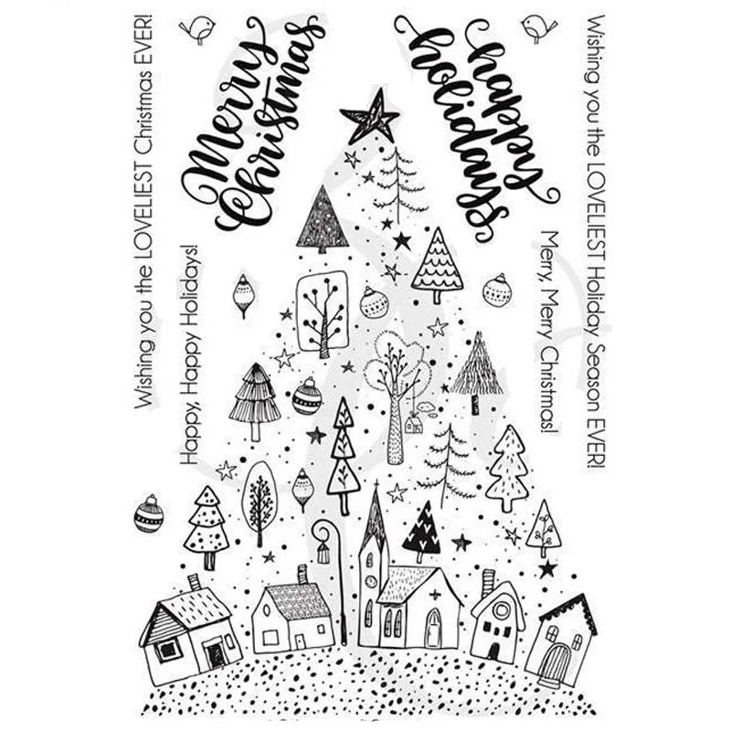 Ziemassvētku Eglīte Pārredzamu skaidrs, zīmogu DIY Scrapbooking/atmiņas Kartes Izgatavošana/Bērniem Ziemassvētku Jautri Dekorēšanas Piederumi