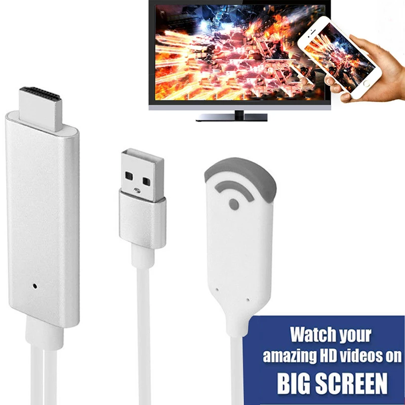 Bezvadu WiFi HDMI-saderīgam HD Audio / Video Kabelis, Adapteris Pārveidotājs IPhone 11 12 Pro XS MAX Android Tālrunis Lietie Ekrāna TV