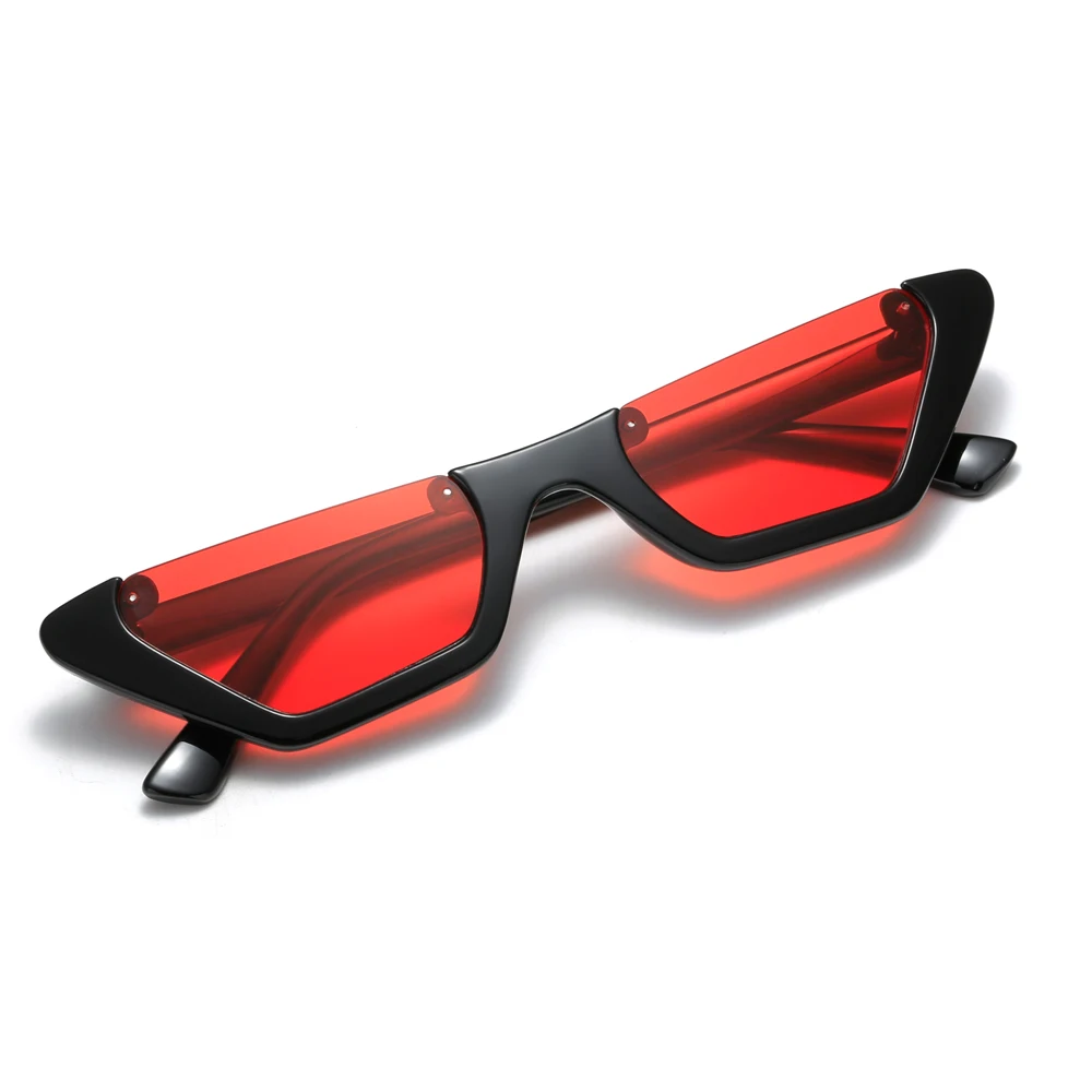 Longkeeper Nelielu Kaķu Acu Saulesbrilles Sieviešu Vīriešu Modes Pusi Rāmi, Saules Brilles Dāmas Vintage Black Sarkano Toņu UV400 Gafas De Sol
