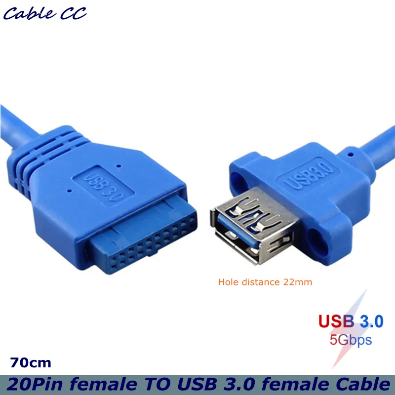 70cm, ko Izmanto DATORA Priekšējā Paneļa USBHub USB 3.0 Sieviete 20-Pin Female, Kabeļa Adaptera Stiprinājuma Pēdas, ko Izmanto REMONTDARBOS Paneļa Uzstādīšana