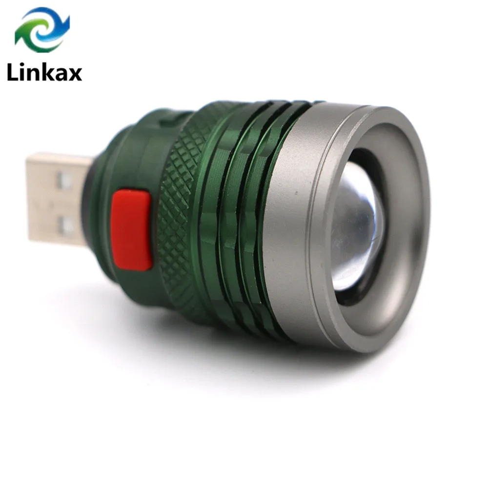 5cm Mini USB LED Lukturīti Zoomable Mini Kabatas Lukturītis piemērots Powerbank Uzlādes Mini Torche Kempings Gaismas