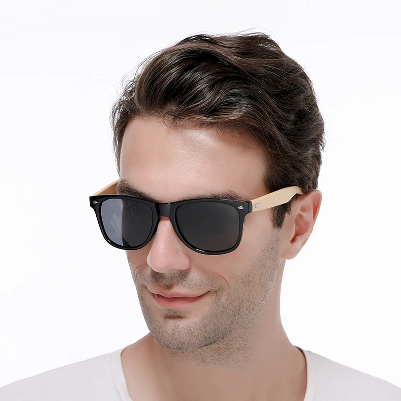 Klasiskās Bambusa Koka Polarizētās Saulesbrilles Zīmola Dizaina Vīrieši Sievietes Laka Spogulis Saules Brilles Retro Brilles UV400 Toņos