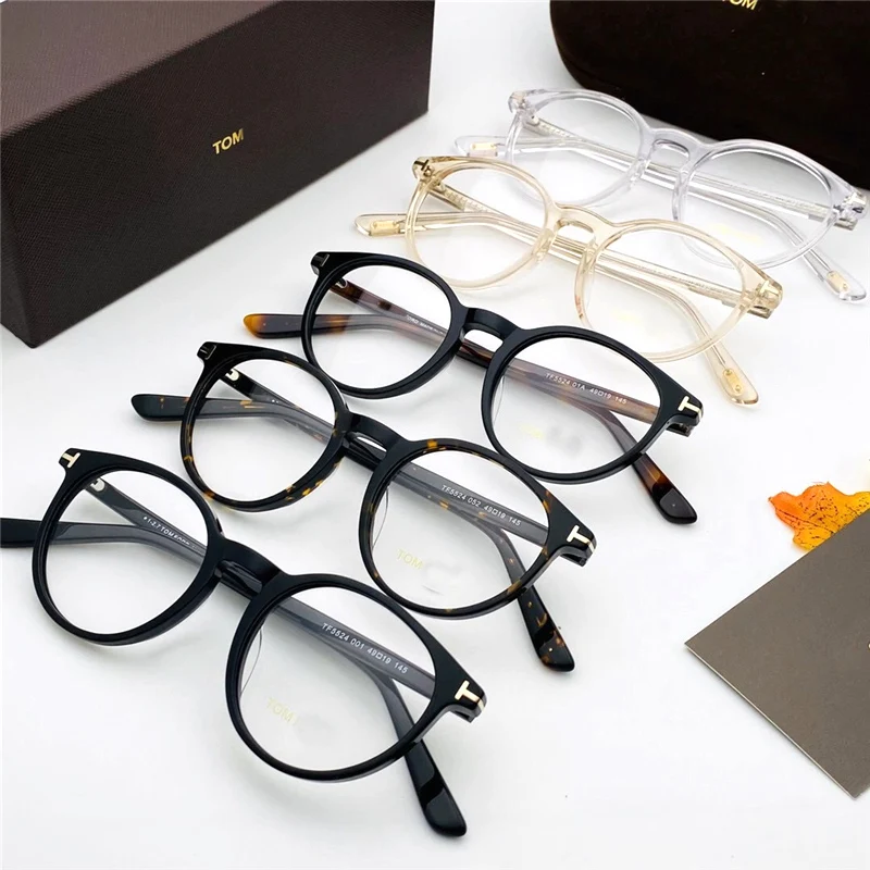TOMS Modes Kārta Acetāts Sievietes Vīrieši Lasījumā Tuvredzība Recepšu TF5524 Brilles Optiskās Brilles Rāmji Forde