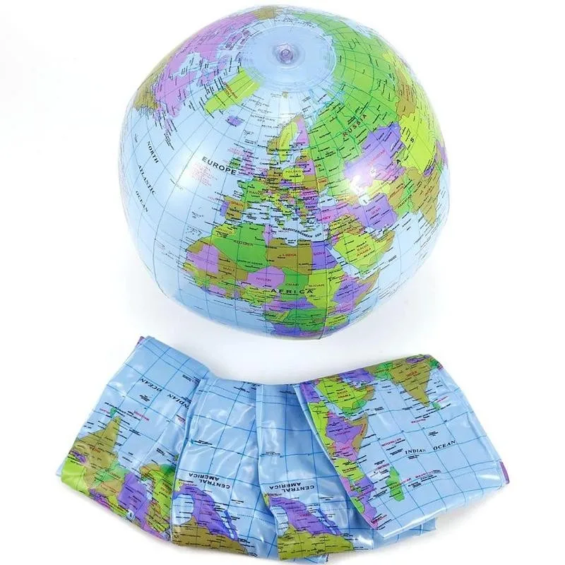 Piepūšamās Pasaulē Izglītības Ģeogrāfija Rotaļlietas Kartes gaisa Balons Beach Ball 16 Collu diametra Ģeogrāfija Uzspridzināt Atlas Izglītības Rotaļlieta