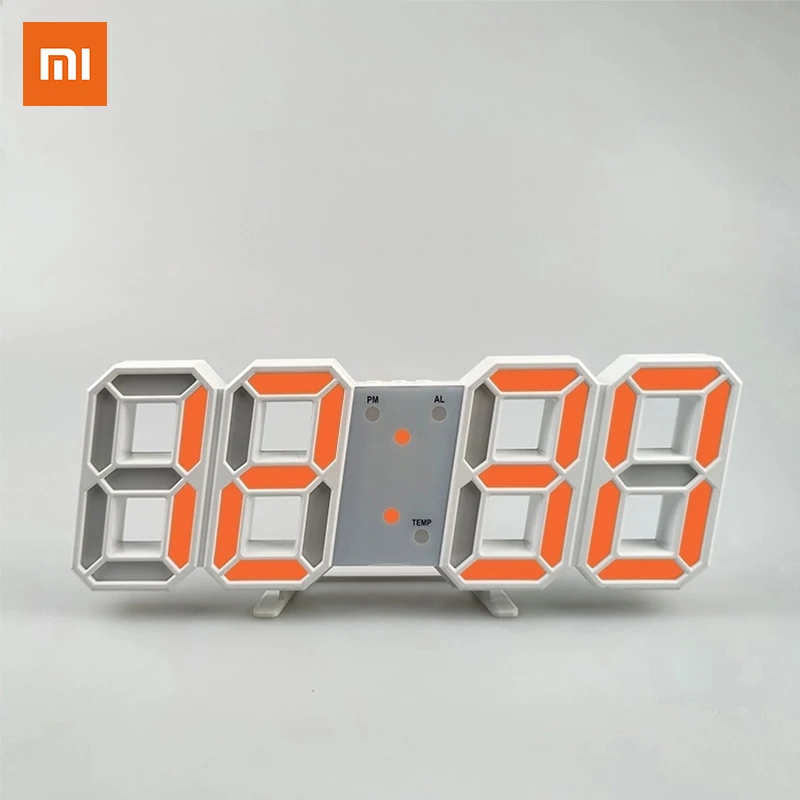 Xiaomi Oficiālajā Veikalā 3D Ciparu Pulkstenis LED Elektroniskais Modinātājs Sienas Pulkstenis Dāvanu Gaismas Liels Pulkstenis, Temperatūras Pulkstenis