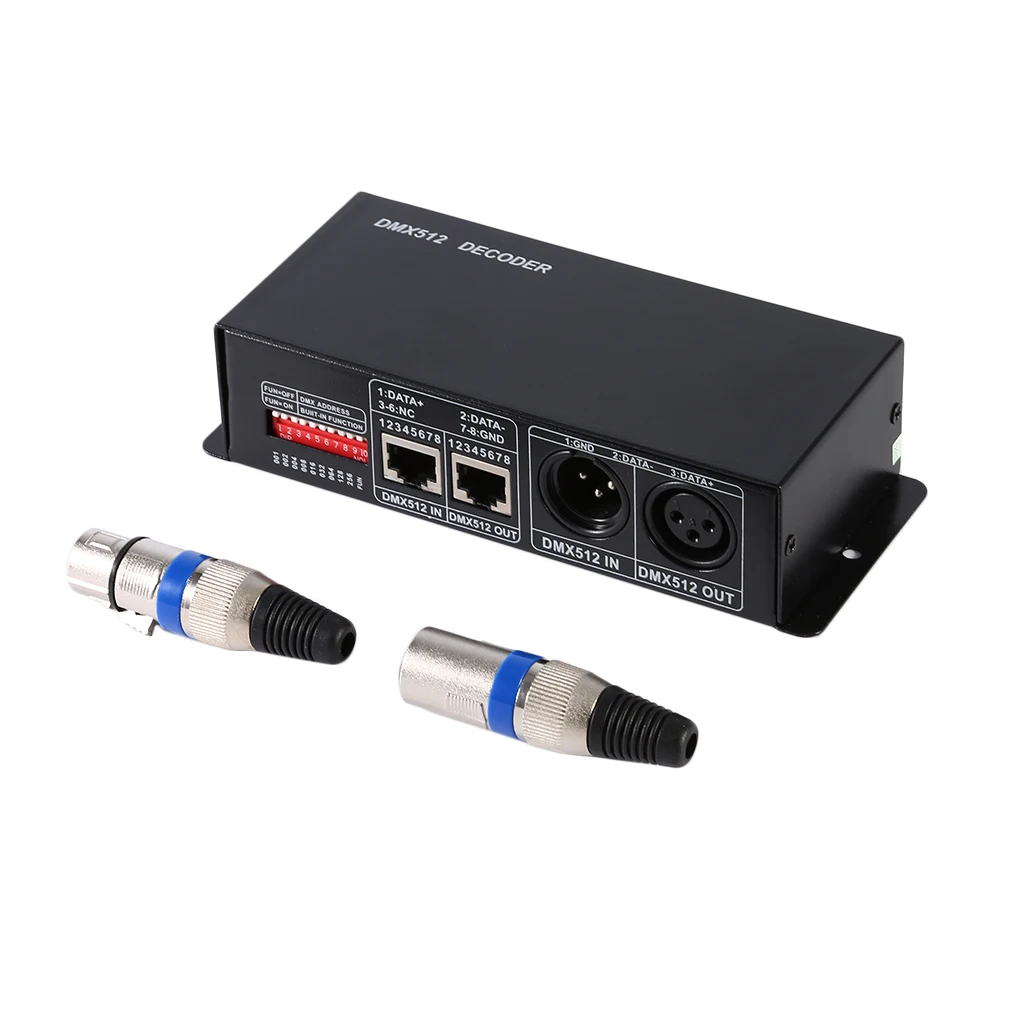 Profesionālās 3CH DC12-24V RGBW DMX 512 Dekoderi LED Kontrolieris RGB LED DMX512 Dekoderi 3 Kanāls ar Diviem Darba Režīmiem