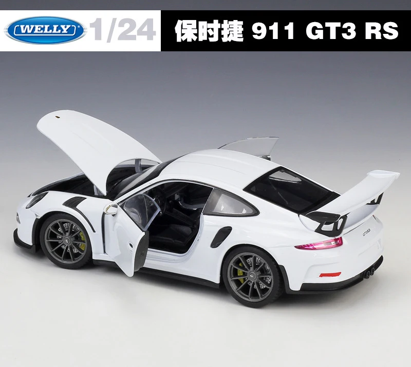 Welly Lējumiem 1:24 Auto Simulators Modeļa Automašīnas Sakausējuma Porsche 911(997) GT3 RS Sporta Auto Metāla Rotaļu Sacīkšu Automašīnas Par Kazlēnu, Dāvanu Kolekcija
