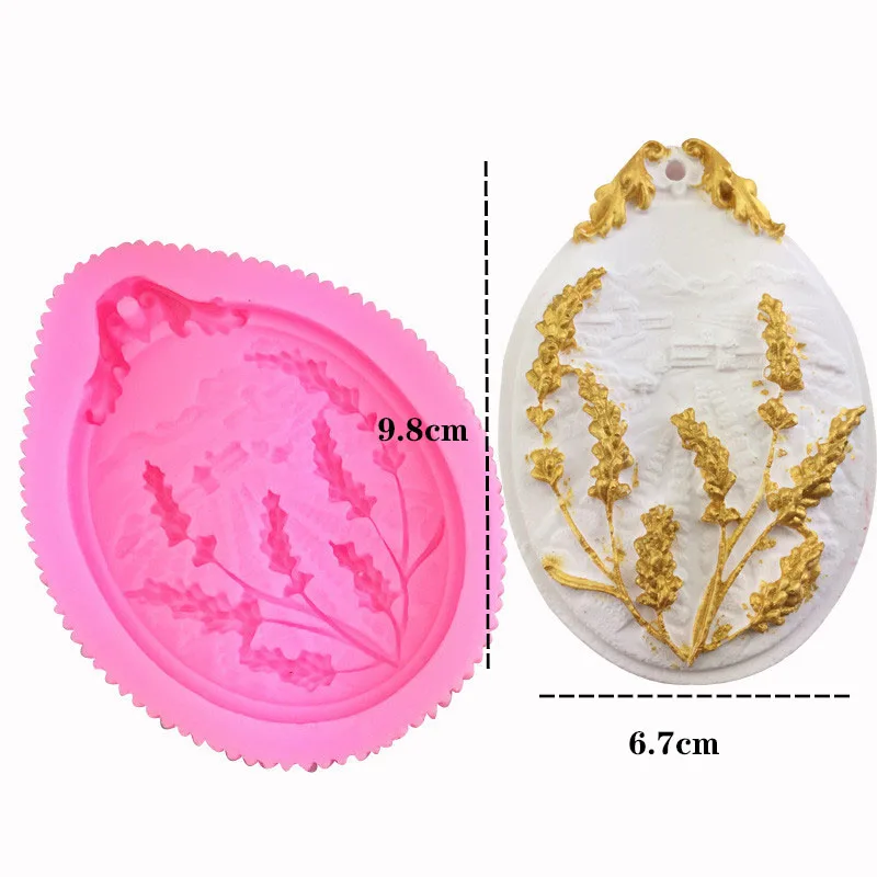Lavandas ziedu silikona veidnē aromterapijas ģipša sarakstā ziepes pelējuma šokolādes fondants cepšanas veidnē