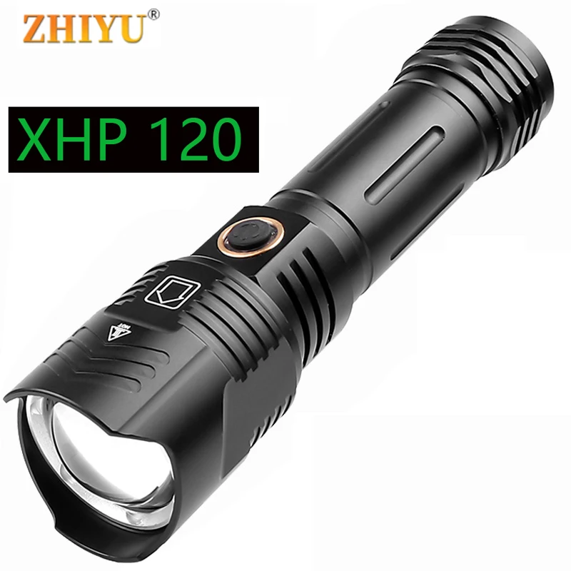 LED spēcīgākais XHP120 tālummaiņas lukturīti, USB uzlādējams ūdensizturīgs triecienizturīgs lukturīti XHP99 Xhp90 5000Mah jauda bankas funkcijas
