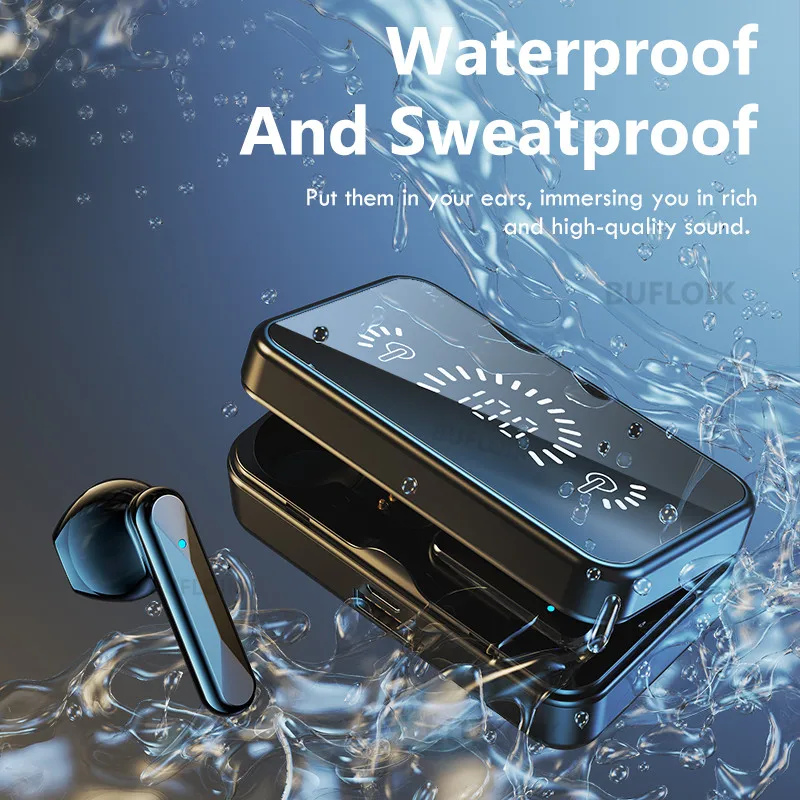TWS Bluetooth 5.0 Austiņas Stereo Sporta Ūdensizturīgs Bluetooth Bezvadu Austiņas 3500mAh Uzlādes Lodziņā Earbuds Ar Mikrofonu Austiņas