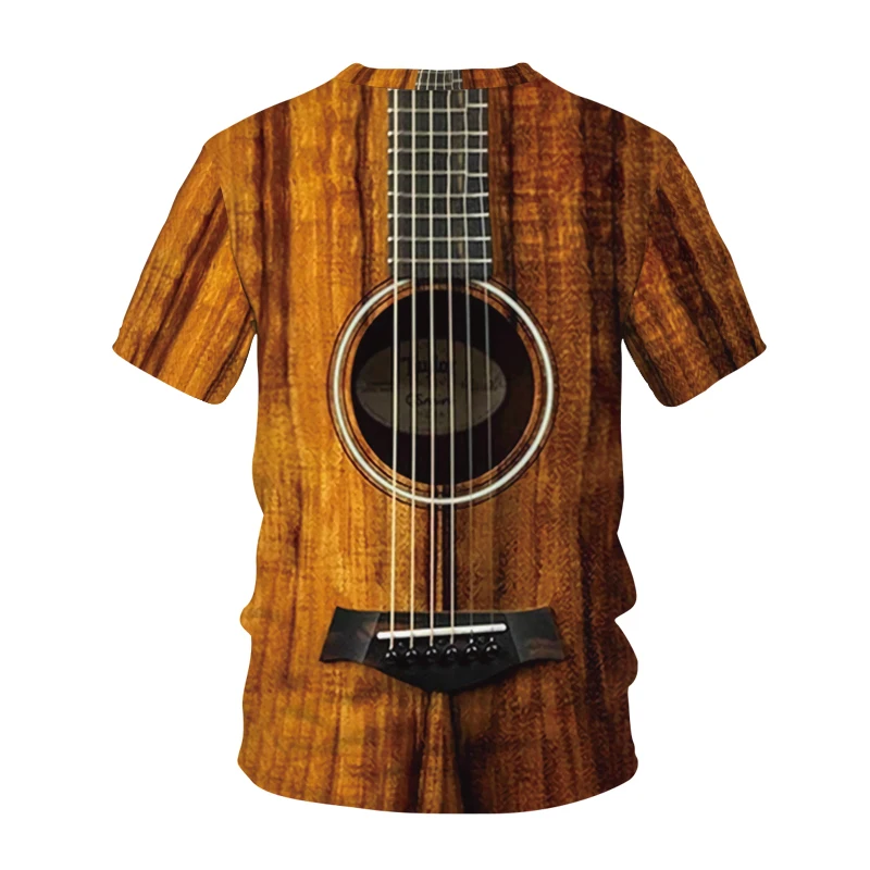 Ir 2021. vasaras modes personības foršs ģitāras 3DT T-krekls vīriešu vasaras T-krekls modes radošās ikdienas īsās piedurknes zēnu T-krekls