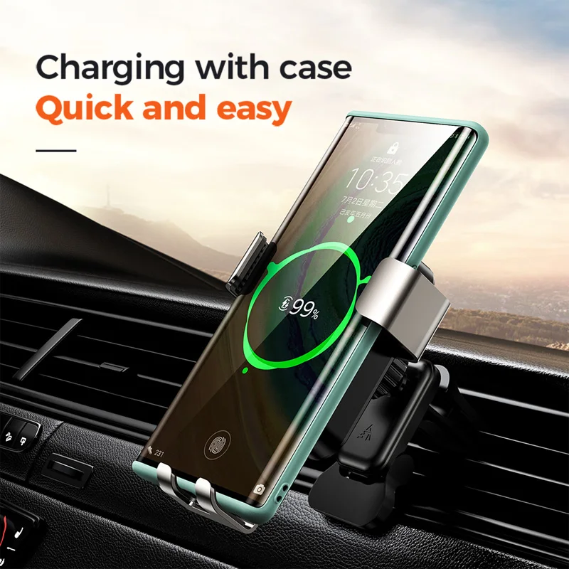 Bezvadu Fast Charger Auto Telefona Turētājs Universal Šūnu Mobilo Tālruni Magnetic Mount Statīva iPhone Xiaomi Gaisa Ventilācijas Klipu