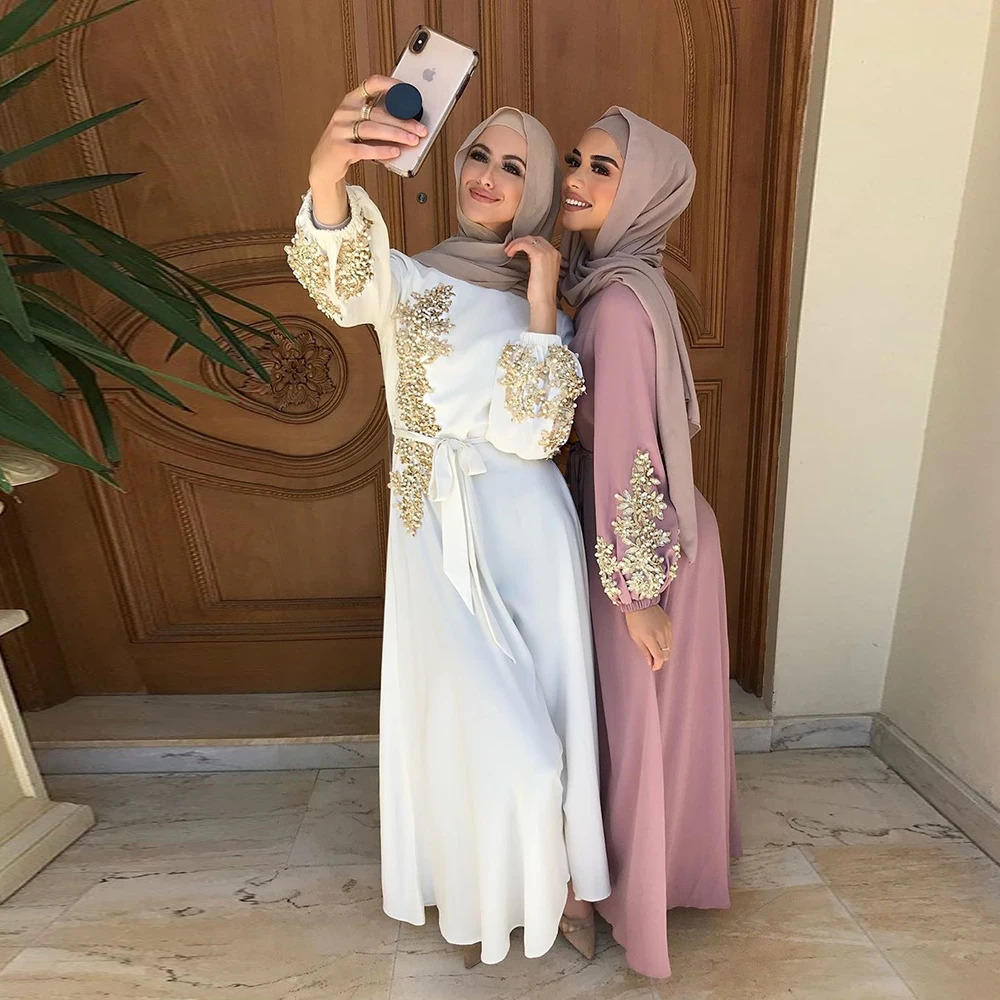 Dubai Turcija Musulmaņu Kleita, Hijab Caftan Eiropas Islāmu Apģērbu Āfrikas Kleitas Sievietēm Vestidos Katara sieviete abaya