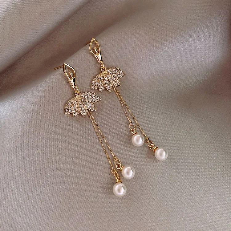 Ir 2021. Korejas Ilgi Pušķis Imitētu Pērle Sievietēm Dāvanu Bijoux Earings Modes Rotaslietas Pendientes Boucles D Oreille Femme Brincos