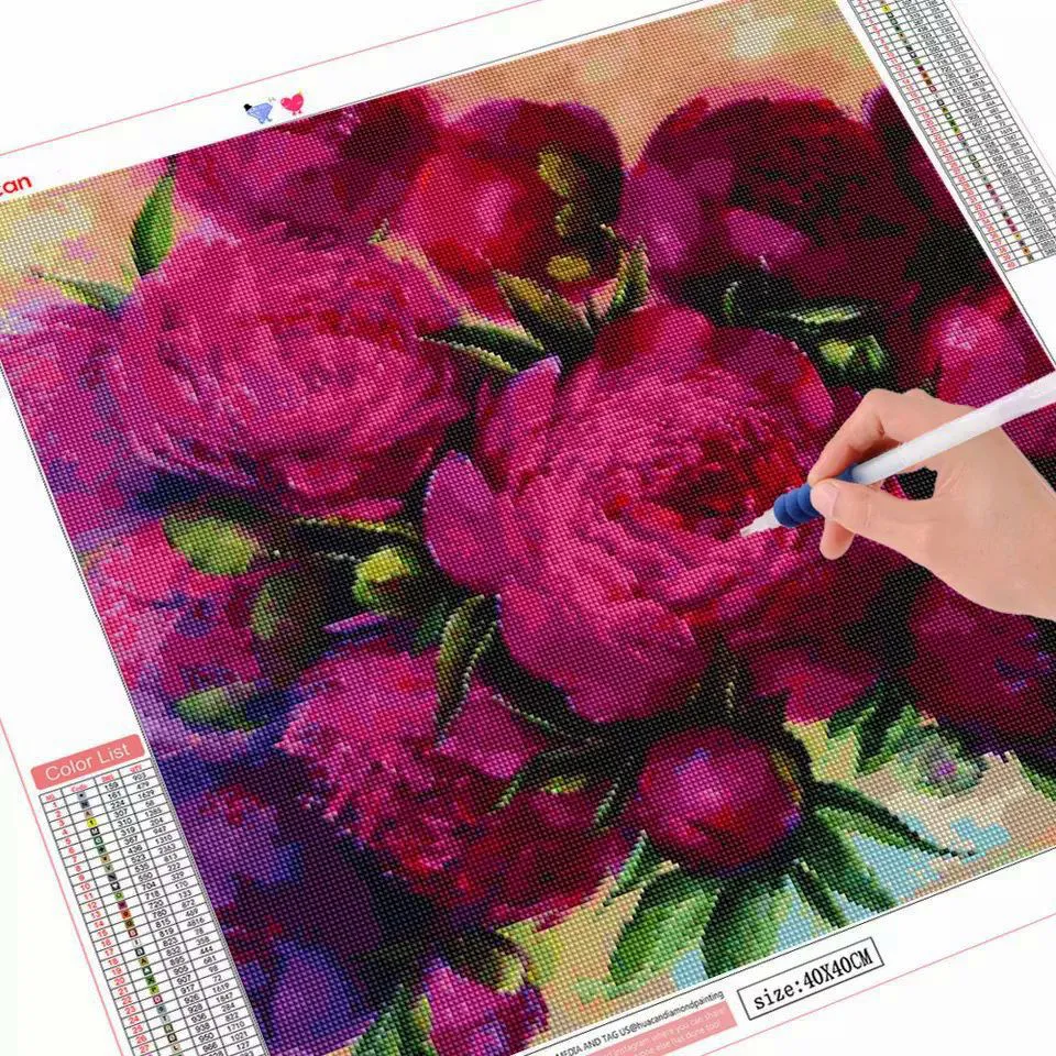 Mājas 5D DIY custom foto dimanta krāsošanas komplekts pilns ar dimanta kastīšu izšuvumi krustdūrienā rožu rozā 