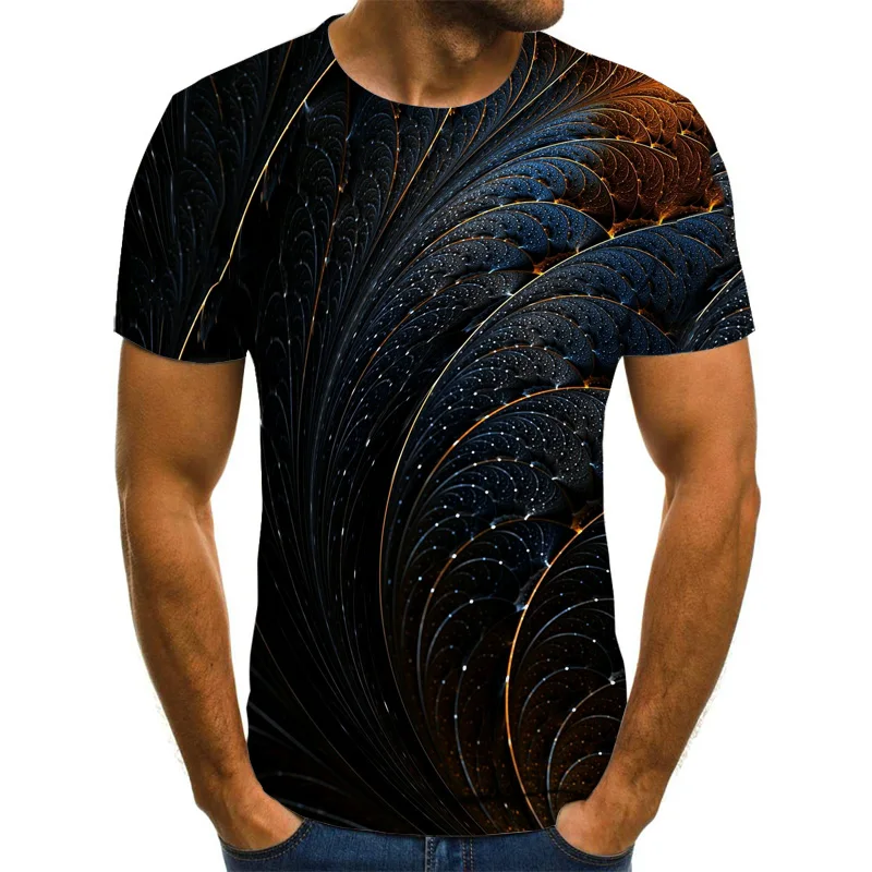 Klasisks Ūdens Pilienu Vīriešu T-Krekli Vasaras Gadījuma Īsām Piedurknēm Modes 3D O-veida Kakla T Moderns Streetwear Lielgabarīta T Krekls