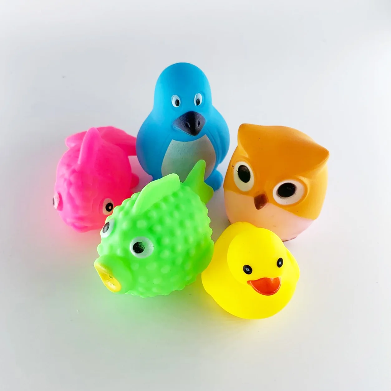 5gab/set Cute Baby Kids Gumijas Pīles Dzīvniekiem Vannas Rotaļlieta Ūdens Fun Spēle Spēlēt Jaundzimušo Zēnu un Meiteņu Dušas Rotaļlietas
