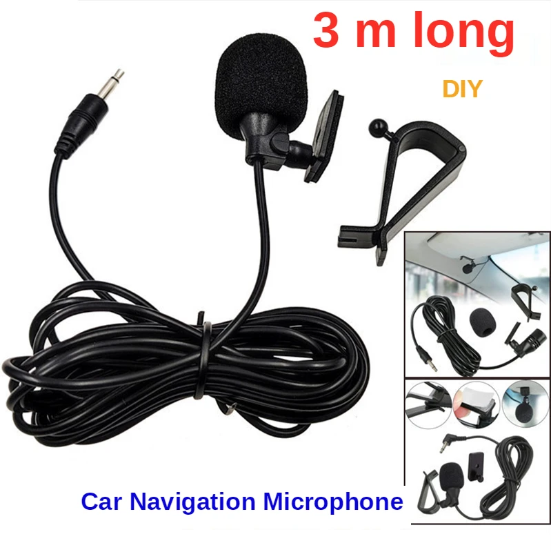 Auto Navigācijas Sistēmas Ārējā Mikrofona Vadu Mikrofons 3.5 Taisni Galvas Auto DVD Ārējās DIY Izkliedētā Mic 3.5 Elkoņa