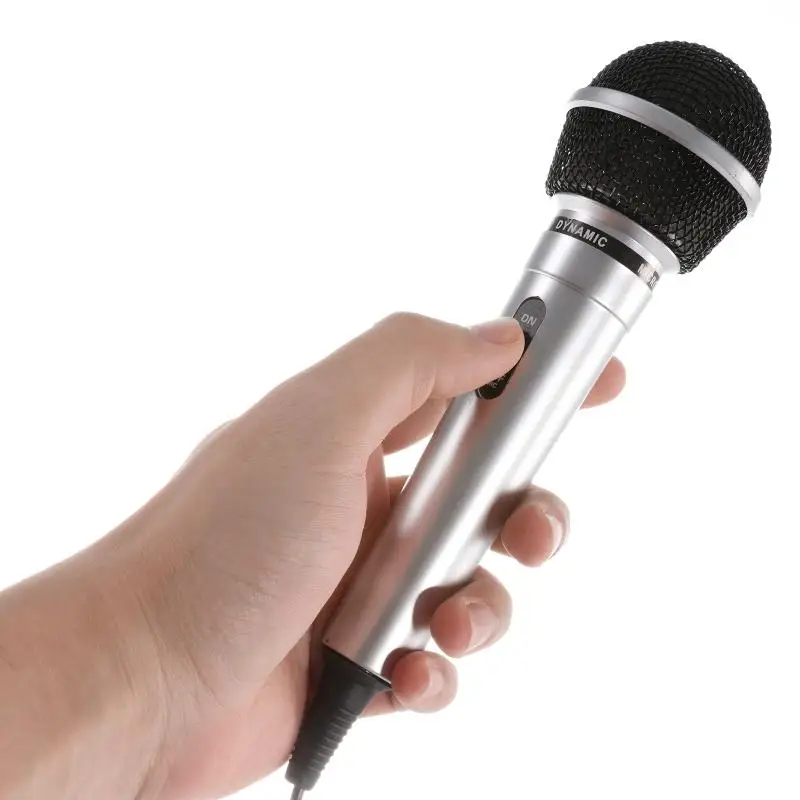 Universālā 3,5 mm Vadu Mikrofons Noderīgu Sniegumu Sabiedrisko Raidītāju KTV Karaoke Ieraksts Rokas Megaphone Melnā un Sudraba