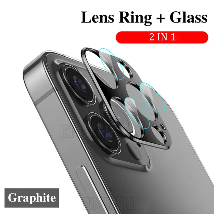 2 in 1 Aizmugurējais Kameras Objektīvs Rūdīts Stikls iPhone 12 Pro Max Metāla Gadījumā Kamera Protector For iPhone 12 Mini Segtu 12Pro iphone12