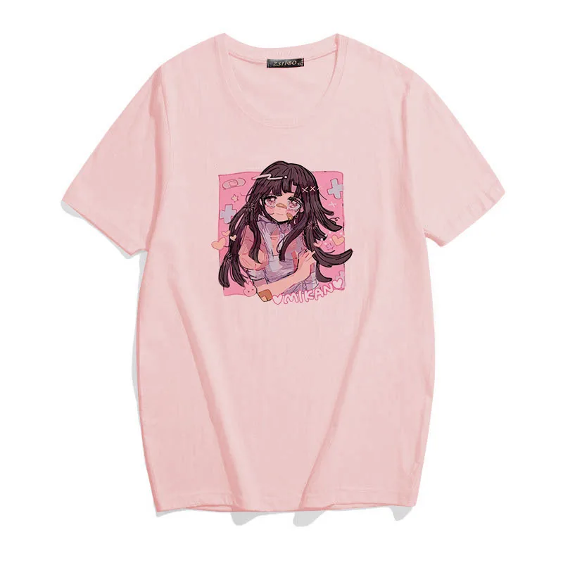 Grafikas tees Harajuku Ikdienas Anime Kawaii Sweet Meitenes Japāna Streetwear Topi Mikan Tsumiki Karikatūra Vasaras Sieviešu T-krekls