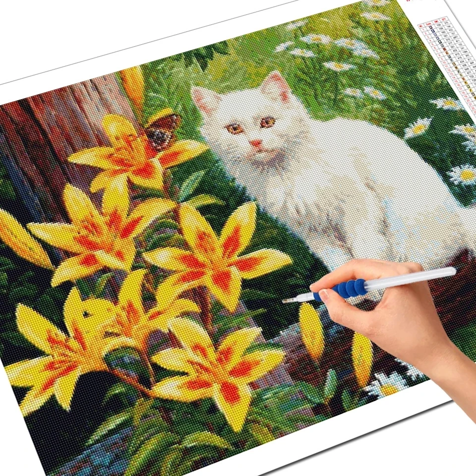 Ir 2021. Jaunu Dimanta Mozaīkas Dzīvniekiem Dimanta Krāsošana 5D DIY Kaķis Cross Stitch Komplektu, Dāvanu, Mājas Dekoru