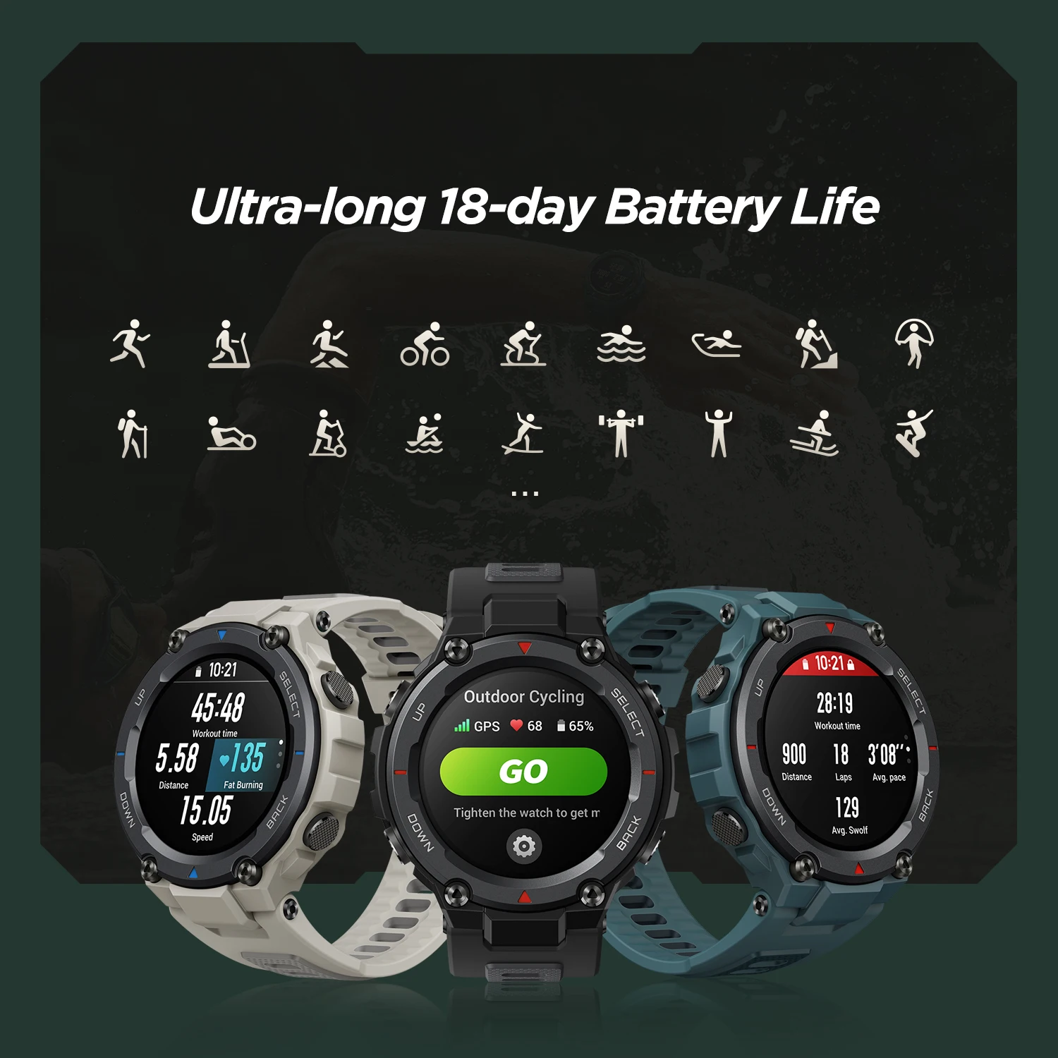 Jaunu Amazfit T-rex t. rex Pro T Rex GPS Āra Smartwatch Ūdensizturīgs 18 dienas, Akumulatoru Dzīves 390mAh Smart Skatīties Uz Android iOS Tālruni