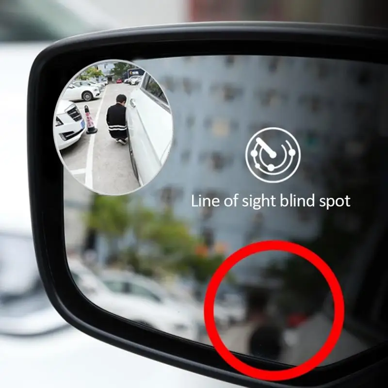 360 Grādu Universālo Auto Blind Spot Spoguli Automašīnas Bezrāmju Platleņķa Apaļi Izliekta Atpakaļskata Spogulis Izturīgs Izliekts Spogulis